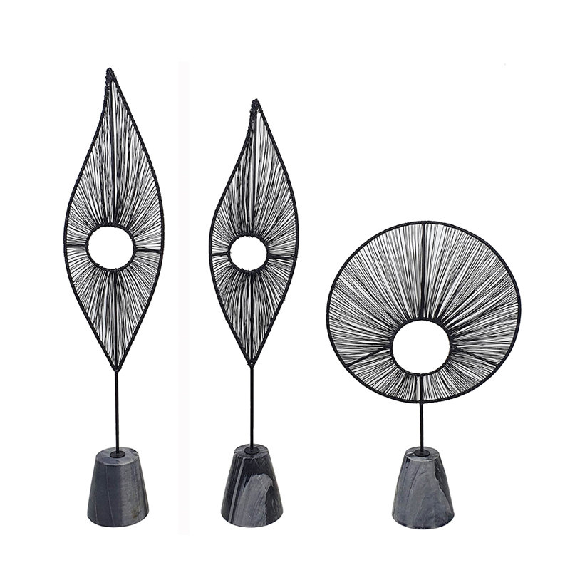 Ensemble de 3 sculptures de feuilles Athelia Truman