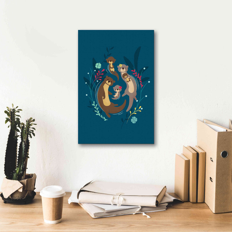 «Otter Family» par Jay Fleck, estampe numérique sur toile, L 12 po x H 18 po