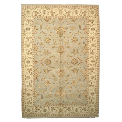 Tapis décoratif gris en laine nouée à la main de style oriental 12 pi 4 po x 17 pi 10 po Geer
