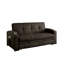 Porte-gobelet à capitonnage intégré de style transitionnel avec porte-gobelet intégré et base convertible en lit brun foncé