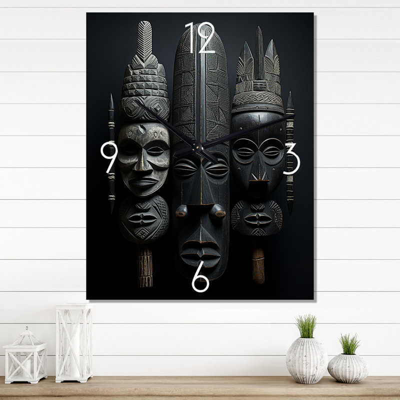 Jaleh - Horloge murale moderne afro-américaine, H 40 po x l 30 po