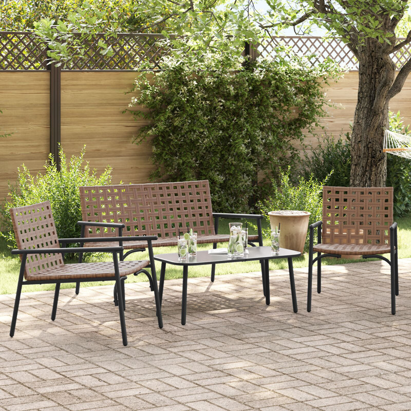 Wicker 4 - Person Garden Lounge Set