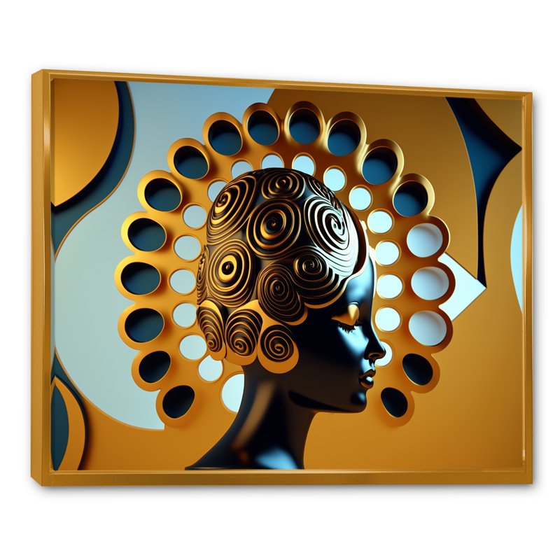 Futuriste - reproduction sur toile, H 24 po x l 32 po x P 1 po, Toile avec cadre flottant or