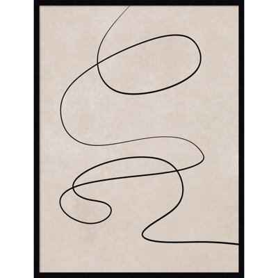 Black Line and Textured Beige Print