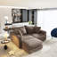 Canapé 102,4 po en velours côtelé 102,4 po, canapé-lit rembourré moderne et confortable, sièges profonds avec coussins moelleux et repose-pieds mobile, fauteuil convertible