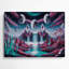 Space Alien planète paysages, art mural en métal mauve