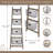 Saffon Storage Ladder, Rustic Brown Wood Display Shelf with 4 Wire Baskets for Living Room & Office
