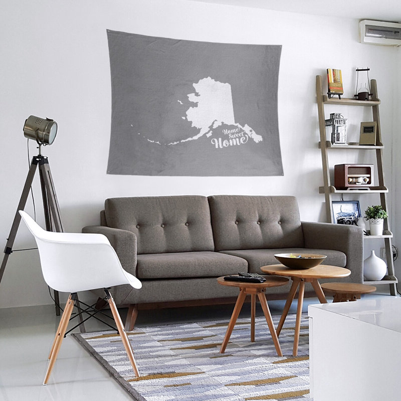 Tapisserie murale juneau doux pour la maison, H 88 po x l 104 po, Gris