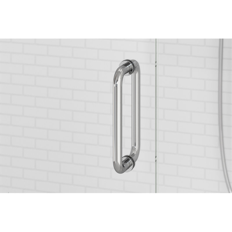 Coppia 72 in. H Hinged Framed Shower Door with Clear Glass, Clear, Chrome