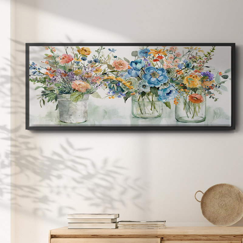 Expositions de marché aux fleurs - Toile encadrée, H 20 po x l 50 po