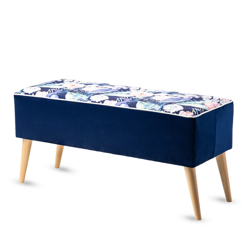 Saxonburg Upholstered Bench, 47 H x 120 W x 30 D cm, Blue