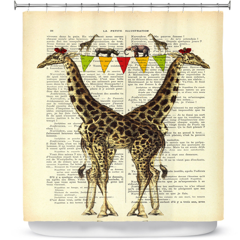 Rideau de douche simple girafes