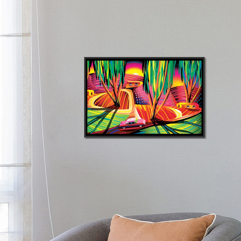 « van gogh congo », impression sur toile, H 18 po x l 26 po x P 1,5 po, Toile encadrée noire, Pas de tapis