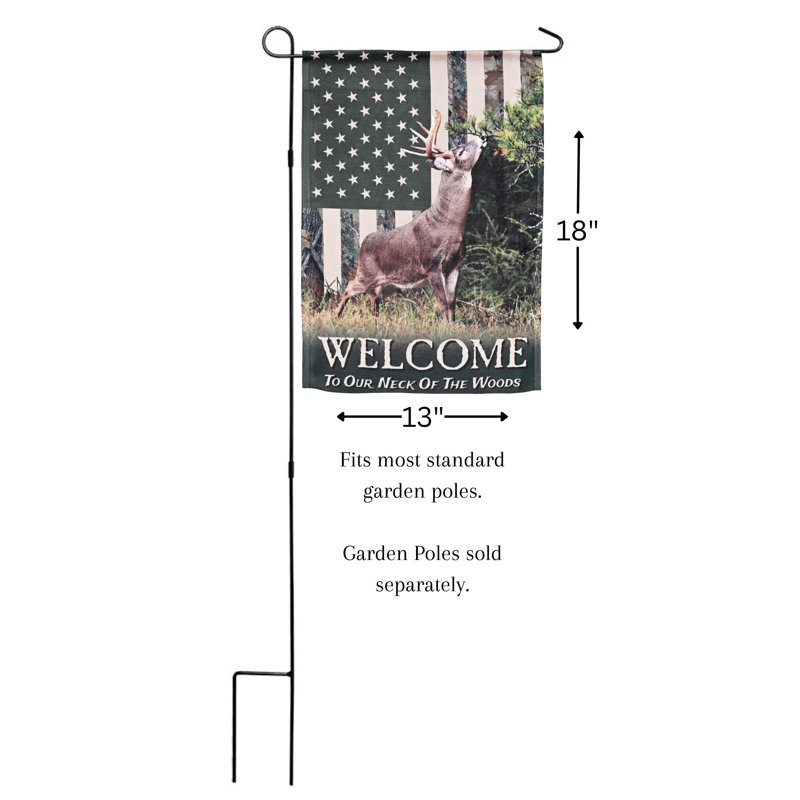 Drapeau, cerf, camouflage, bienvenue