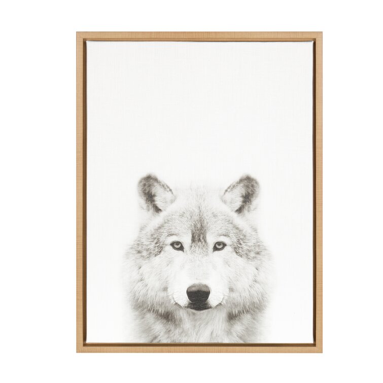 Loon Peak® Marka Wolf Portrait Framed On Canvas by Simon Te Tai Print   Reviews Wayfair