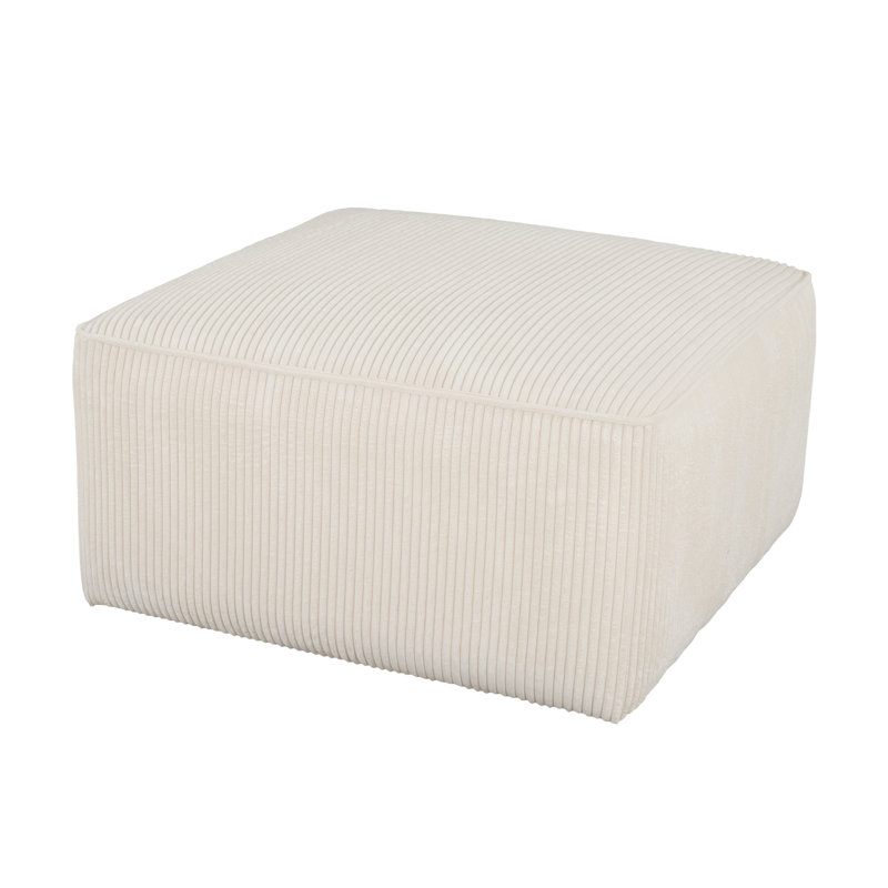 Upholstered Square Ottoman, Beige