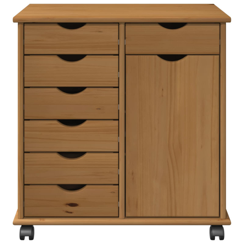 Solid Wood Rectangle Accent Cabinet, Honey Brown