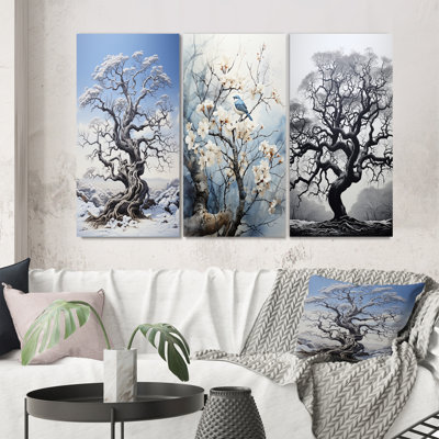" White Tree Harmony Landscape " 3 - Pieces