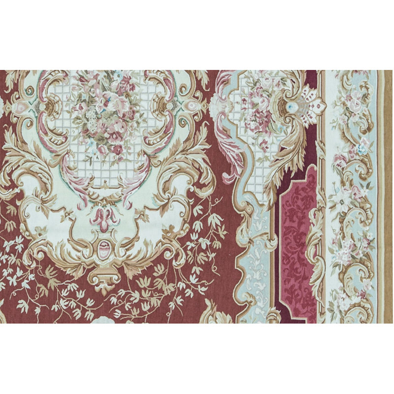 Aubusson Hand Knotted Wool Oriental Area Rug