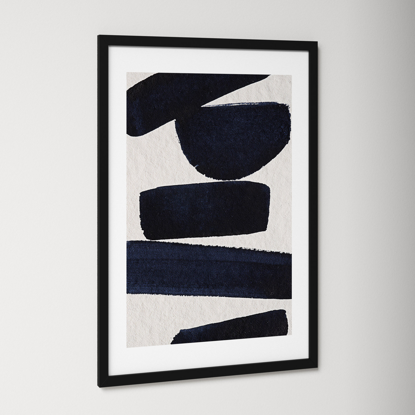 Japandi 5 by Simon West, Black, 34.6" H x 23.4" W x 0.88" D