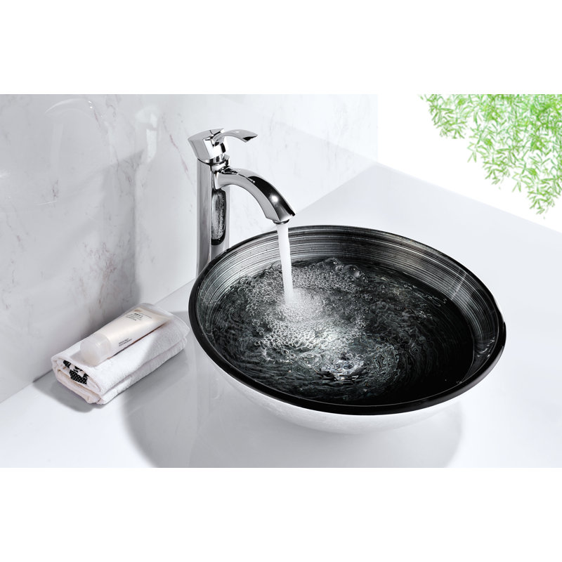 Stellar Series 16.5'' Precious Storm Glass Vessel Sink