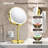 Lighted Makeup Mirror, Rechargeable Height Adjustable Double Sided, 1X/10X Magnifying With 3 Color, 360° Rotation Vanity-289084822