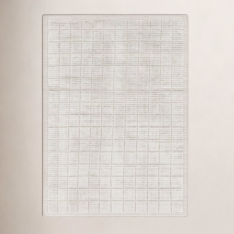 Tapis beige clair / crème tissé à la main Jacey, Rectangle 12 pi x 15 pi