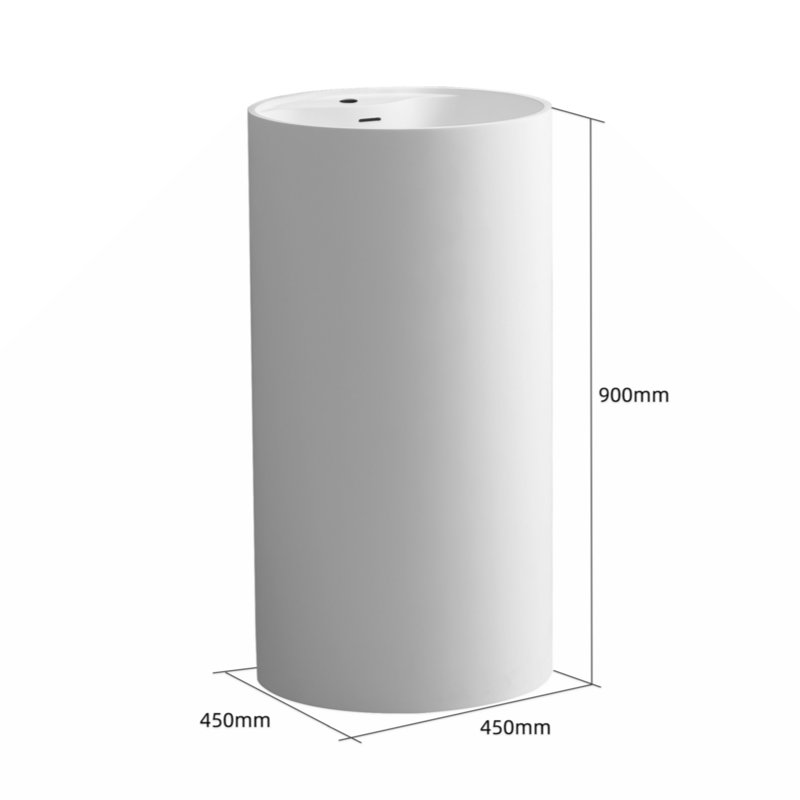 Wenty 17.7'' Solid Surface Circular Bathroom Sink