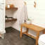Banc de douche en teck de 29,5 po de largeur