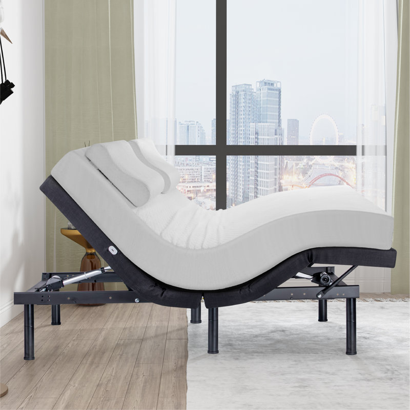 Lit réglable 15 po avec télécommande sans fil et massage sans gravité, Grand lit