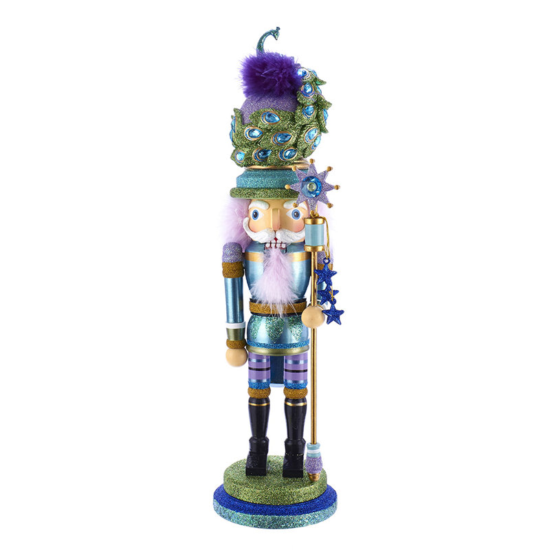 Kurt Adler 17.5-Inch Hollywood Peacock Hat Nutcracker