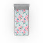 Rose pastel / motif floral bleu doux 2