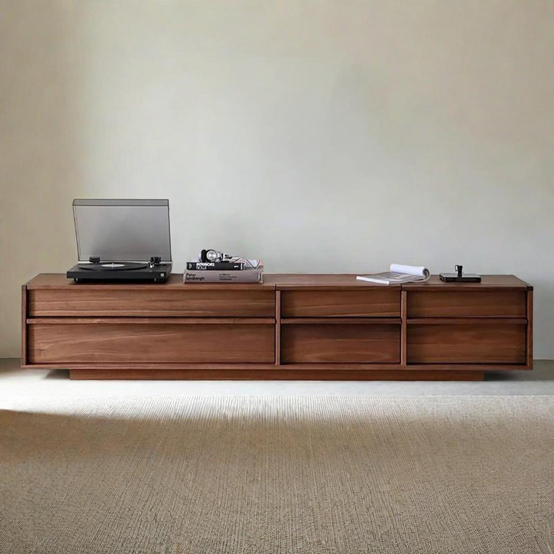 Black walnut TV cabinet, 70.9"