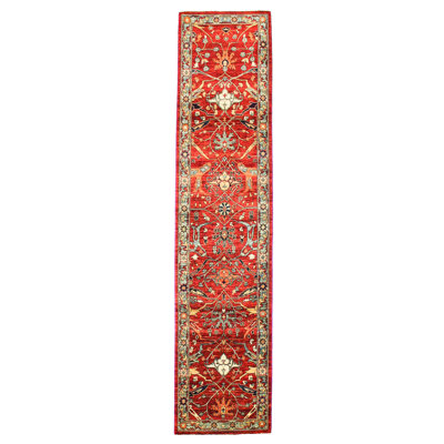 One-of-a-Kind 2'7" X 11'5" 1950s Runner Wool Area Rug in