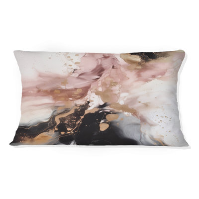 Coussin décoratif à motif de marbre rose doré I