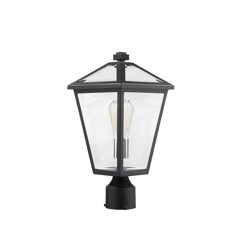 Luminaire d'extérieur à 1 lumière Anaye, Noir, Biseauté, H 16,5 po x l 8,25 po x P 8,25 po