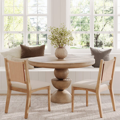 Solid Wood Dining Chair With Seagrass Back