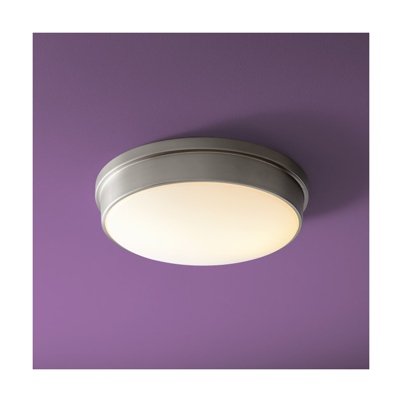 Theory Acrylic Flush Mount, Satin Nickel