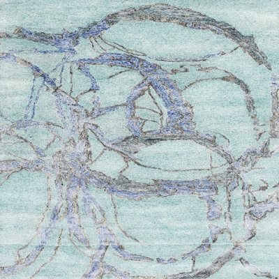 Abstract Gray/Blue Area Rug