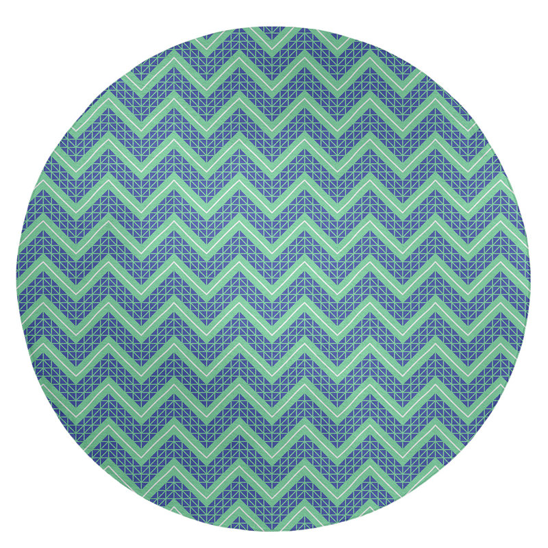 Chenille Chevron Indoor Rug, Round 5'