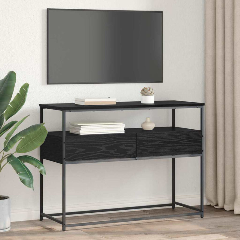 100cm Console Table, Black Oak