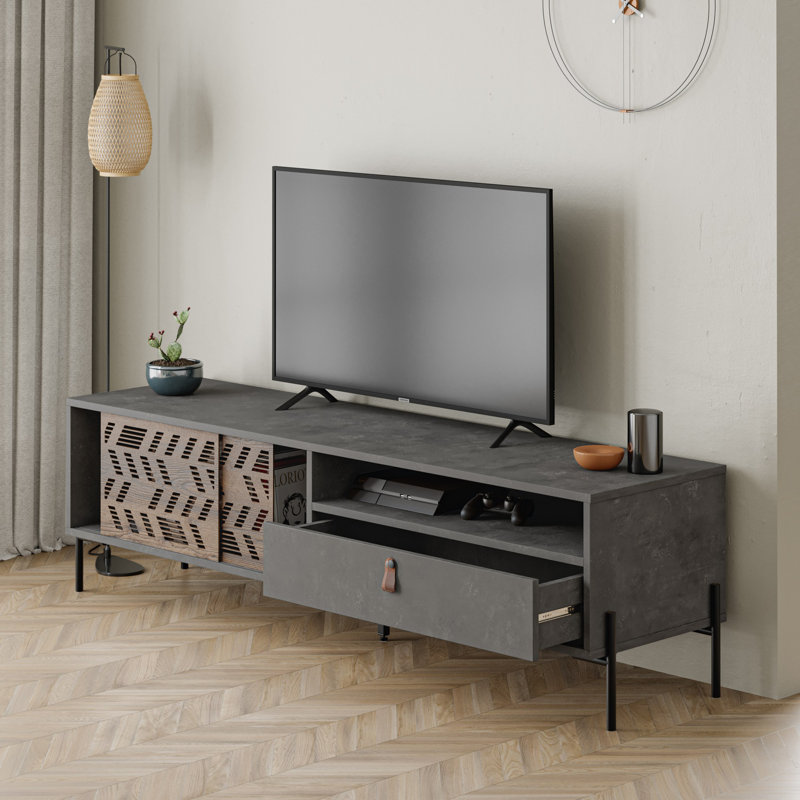 Meuble télé pour téléviseur de 60 po ou moins Cartago, gris