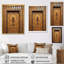 «Old Carved Wooden Door X - Farm Door», reproduction d'art sur toile encadrée-34276421-32134076