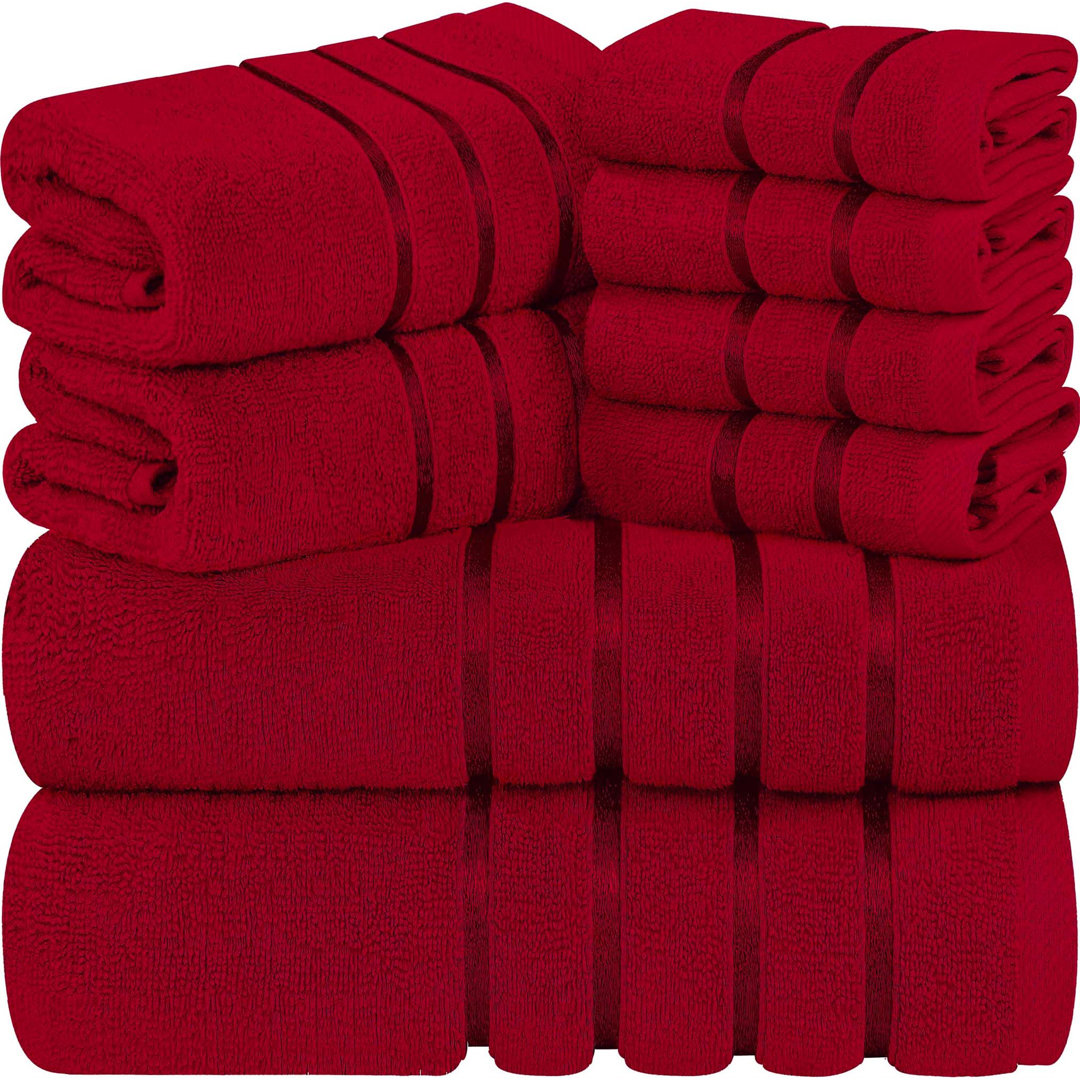 Cotton Blend Bath Towels - Set of 8