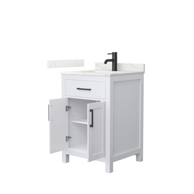 Beckett 24" Freestanding Single Bathroom Vanity with Quartz Top