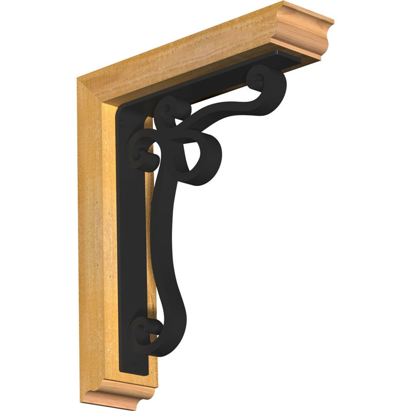 Support à fer à cheval triple traditionnel 4 "Orleans, H 16 po x P 14 po, Sapin de Douglas de l 3 1/2 po x T 2 po (lisse)