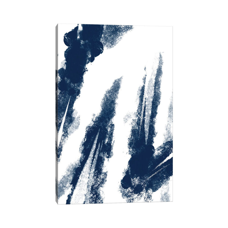 Navy Striking Seams II by Marcus Prime - Wrapped Canvas Gallery-Wrapped Canvas Giclée, 20.32 cm H x 30.48 cm W