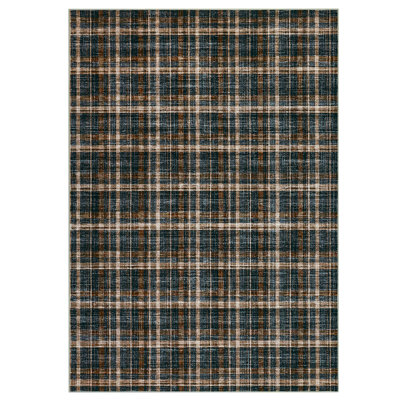 Tapis lavable 9 x 12 tapis pour le salon Tapis à carreaux modernes pour le décor de la chambre à coucher Tapis très doux grand tapis antidérapant Tapis de tartan pour la chambre à coucher