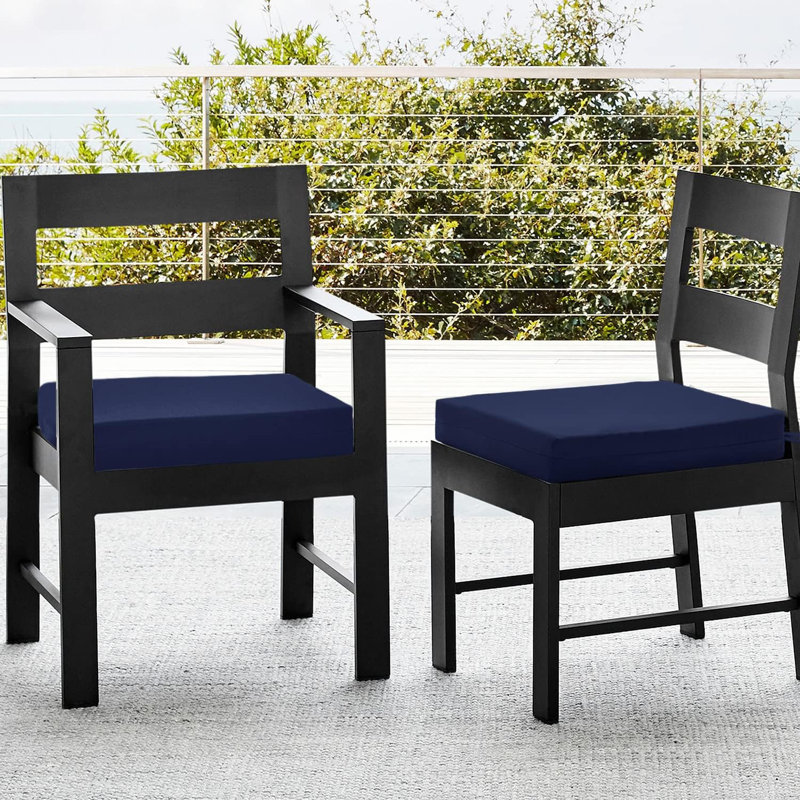 Outdoor  Seat Cushion (Set of 4) 18.5"Wx16"Dx3"H, Navy