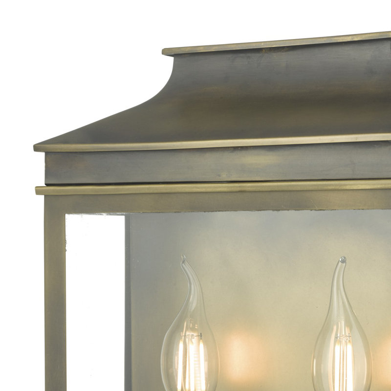 Aagman 2 - Bulb Outdoor Wall Lantern, Weathered Brass